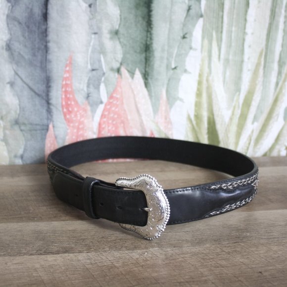 Nocona Accessories Vtg Nocona Belt Co Western Embroidered Belt Genuine Leather 4 Poshmark
